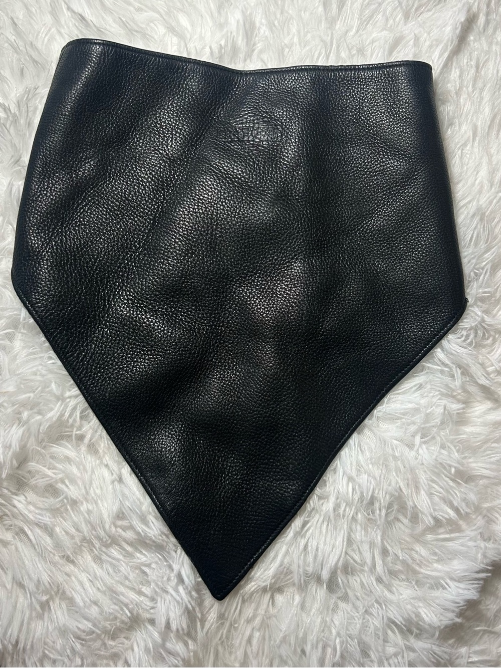Vintage Harley-Davidson Black Leather Face Protector Bandana Neck Cover